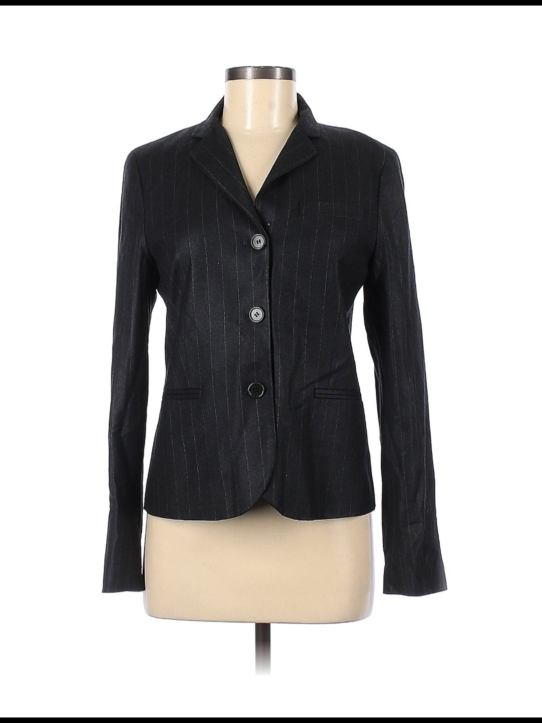 Theory Black Pinstripe Tailored Blazer